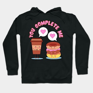 You Complete Me Coffee Donuts Valentine’s Anniversary Kawaii Hoodie